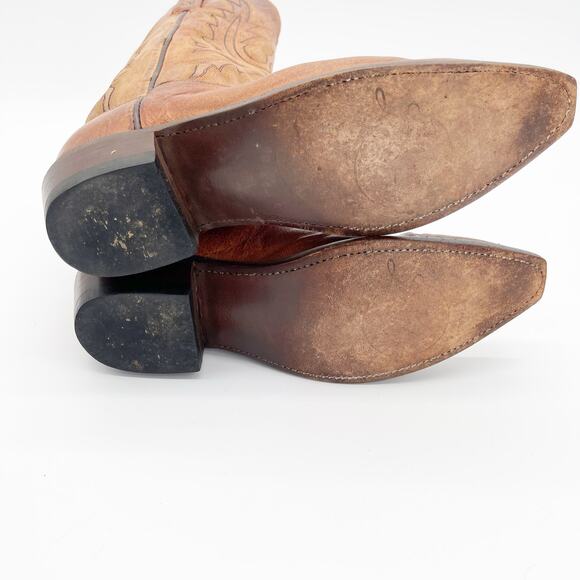 Lucchese Savannah N4540 Women’s 8 Tan Leather Snip Toe Western Cowgirl Boots - Picture 11 of 11